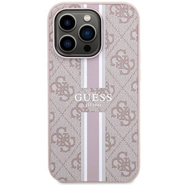 Etui Guess GUHMP15LP4RPSP iPhone 15 Pro 6.1" różowy/pink hardcase 4G Printed Stripes MagSafe Case