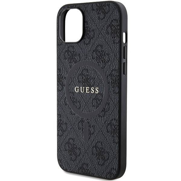 Etui Guess GUHMP15SG4GFRK iPhone 15 / 14 / 13 6.1" czarny/black hardcase 4G Collection Leather Metal Logo MagSafe Case