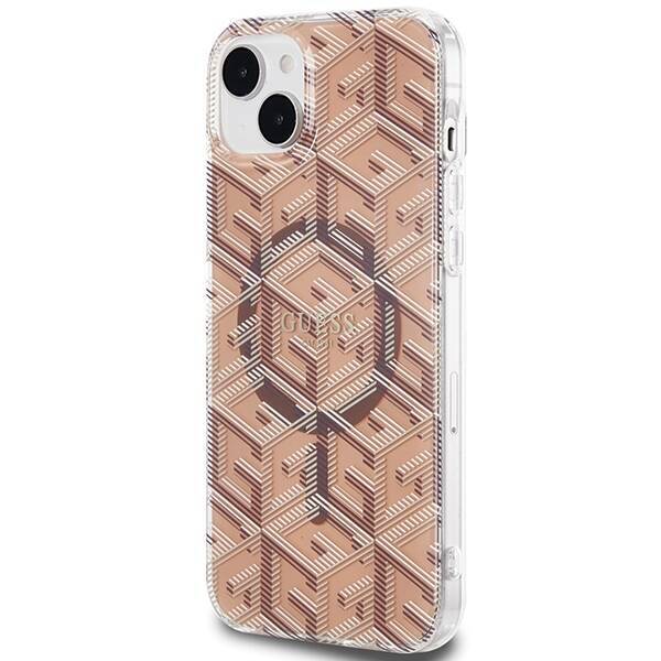 Etui Guess GUHMP15SHGCUSTGW iPhone 15 / 14 / 13 6.1" brązowy/brown hardcase IML GCube MagSafe Case