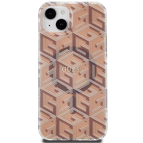 Etui Guess GUHMP15SHGCUSTGW iPhone 15 / 14 / 13 6.1" brązowy/brown hardcase IML GCube MagSafe Case