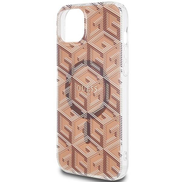 Etui Guess GUHMP15SHGCUSTGW iPhone 15 / 14 / 13 6.1" brązowy/brown hardcase IML GCube MagSafe Case