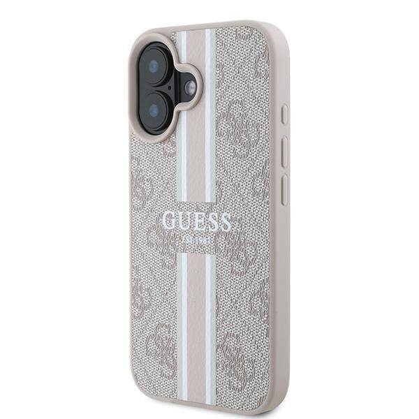 Etui Guess GUHMP16MP4RPSP iPhone 16 Plus różowy/pink MagSafe 4G Printed Stripes