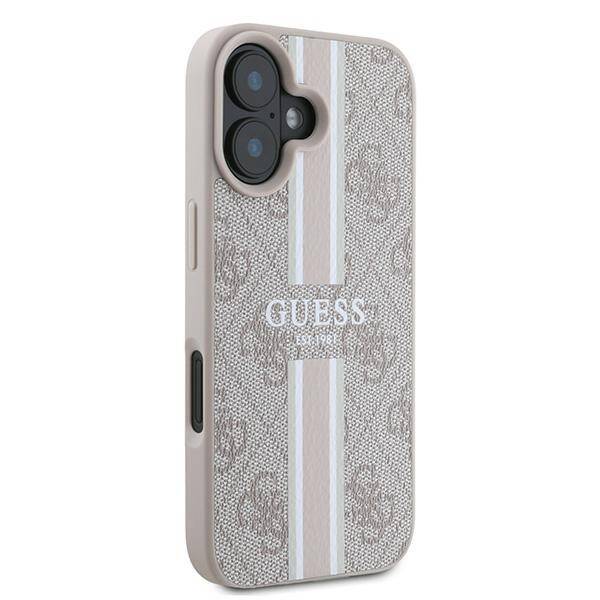 Etui Guess GUHMP16MP4RPSP iPhone 16 Plus różowy/pink MagSafe 4G Printed Stripes