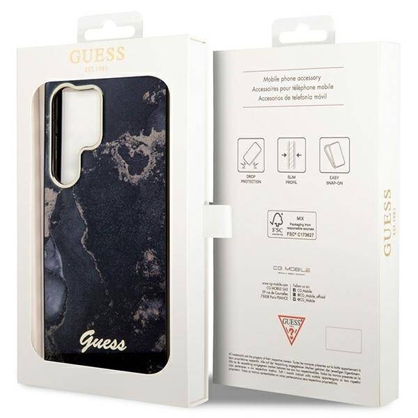 Etui Guess Guhcs23lhtmrsk S23 Ultra S918 Czarny/black Hardcase Golden Marble Collection Case