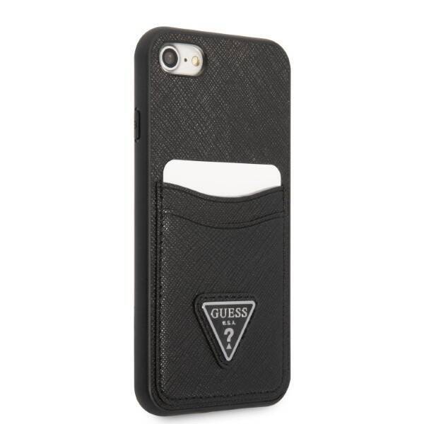 Etui Guess iPhone 7/8 Se 2020 / Se 2022 Hardcase Czarny/black Hardcase Saffiano Triangle Logo Cardslot Case