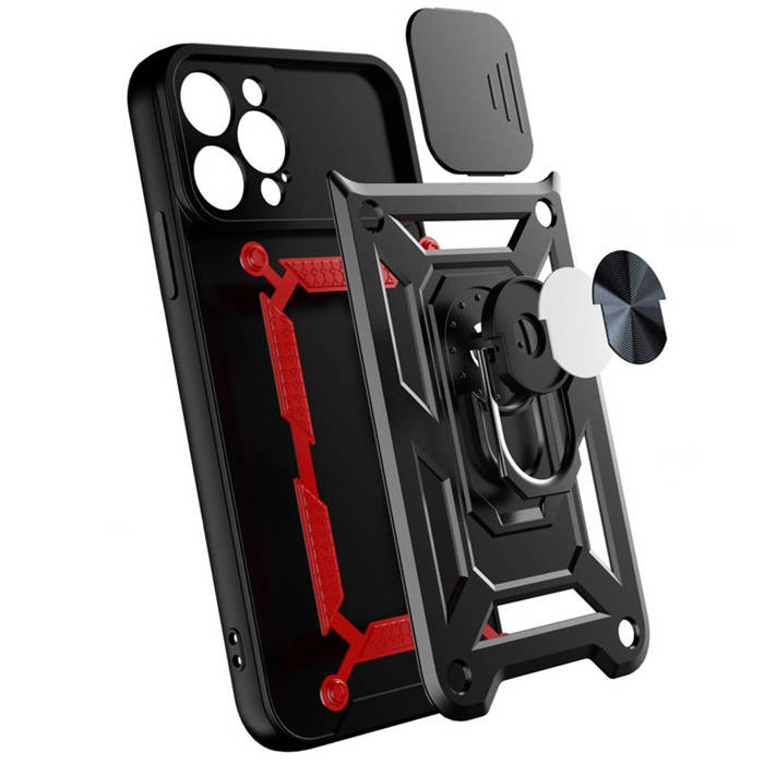 Etui Hybrid Armor Camshield etui iPhone 13 pancerny pokrowiec z osłoną na aparat niebieskie Case