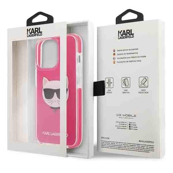 Etui KARL LAGERFELD Apple iPhone 13 13 Pro Choupette Head Fuksja Różowy Hardcase