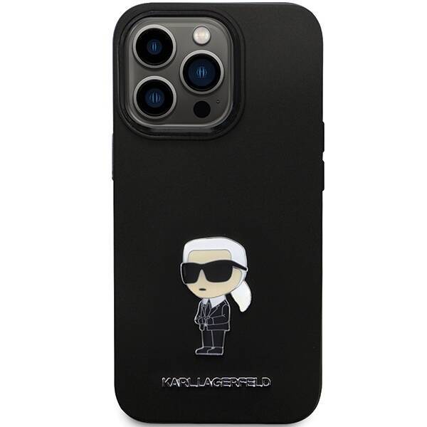 Etui Karl Lagerfeld KLHCP13XSMHKNPK iPhone 13 Pro Max 6,7" czarny/black Silicone Ikonik Metal Pin