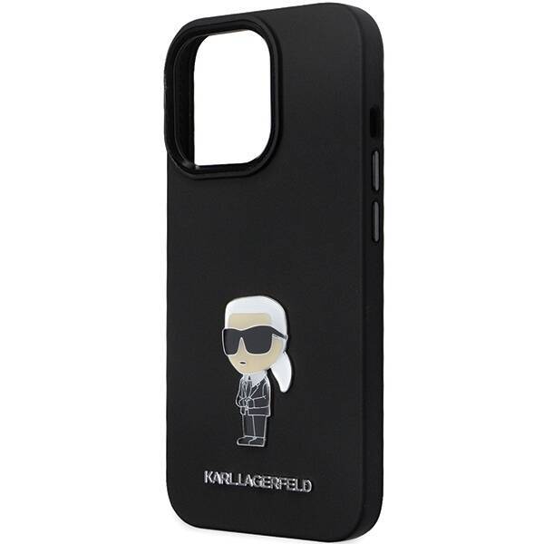 Etui Karl Lagerfeld KLHCP13XSMHKNPK iPhone 13 Pro Max 6,7" czarny/black Silicone Ikonik Metal Pin