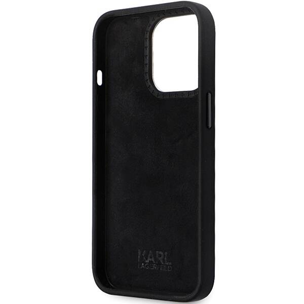 Etui Karl Lagerfeld KLHCP13XSMHKNPK iPhone 13 Pro Max 6,7" czarny/black Silicone Ikonik Metal Pin