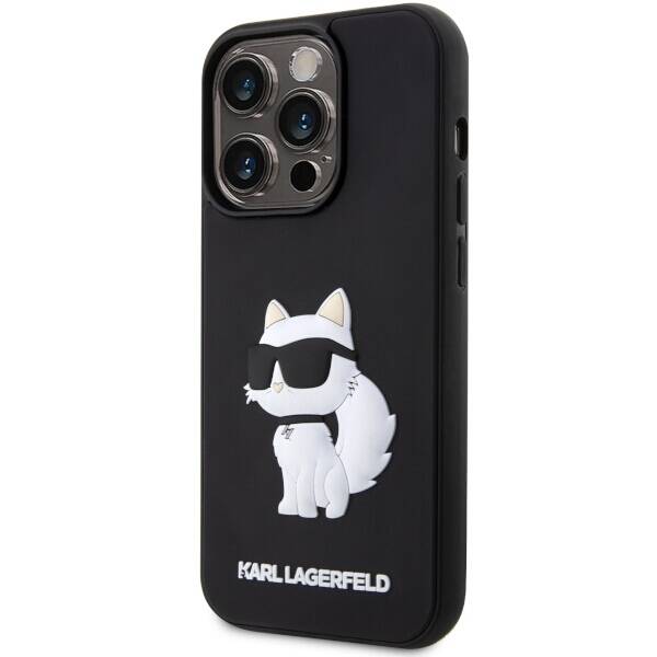 Etui Karl Lagerfeld KLHCP14L3DRKHNK iPhone 14 Pro 6.1" czarny/black hardcase Rubber Choupette 3D Case