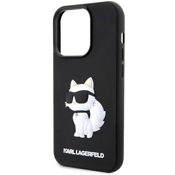 Etui Karl Lagerfeld KLHCP14L3DRKHNK iPhone 14 Pro 6.1" czarny/black hardcase Rubber Choupette 3D Case