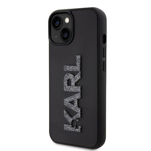 Etui Karl Lagerfeld KLHCP15S3DMBKCK iPhone 15 6.1" czarny/black hardcase 3D Rubber Glitter Logo Case