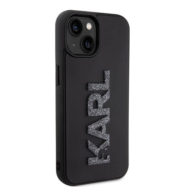 Etui Karl Lagerfeld KLHCP15S3DMBKCK iPhone 15 6.1" czarny/black hardcase 3D Rubber Glitter Logo Case