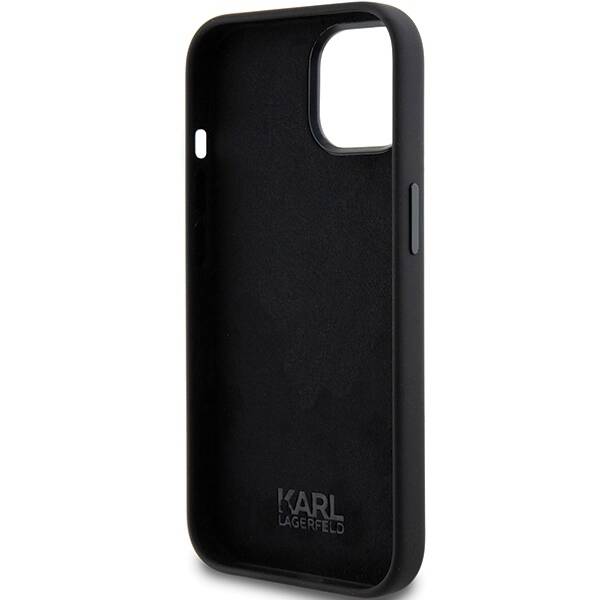 Etui Karl Lagerfeld KLHCP15SSMHCNPK iPhone 15 6.1" czarny/black Silicone Choupette Metal Pin Case