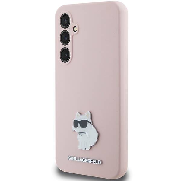 Etui Karl Lagerfeld KLHCS23FESMHCNPP Samsung Galaxy S23 FE S711 różowy/pink Silicone Choupette Metal Pin Case