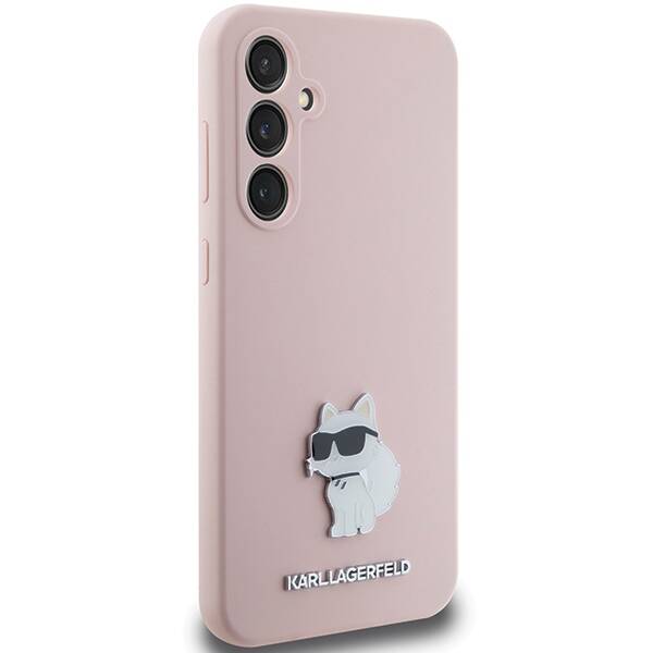 Etui Karl Lagerfeld KLHCS23FESMHCNPP Samsung Galaxy S23 FE S711 różowy/pink Silicone Choupette Metal Pin Case