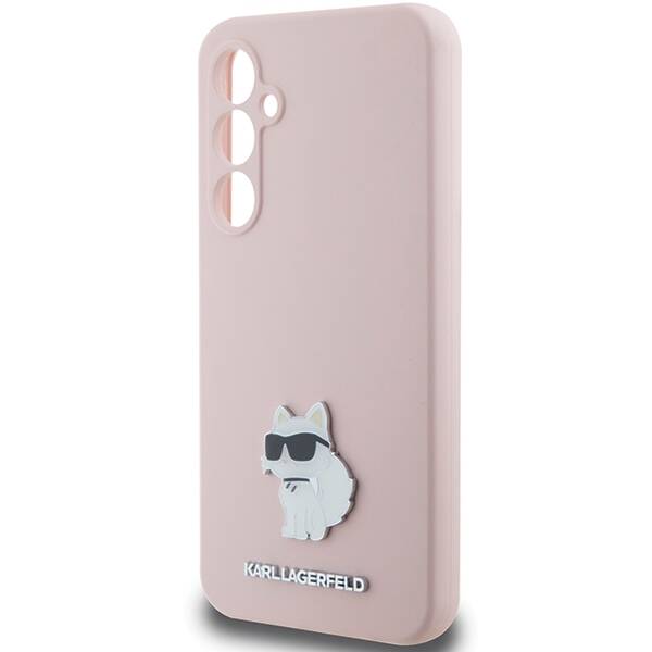 Etui Karl Lagerfeld KLHCS23FESMHCNPP Samsung Galaxy S23 FE S711 różowy/pink Silicone Choupette Metal Pin Case