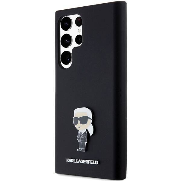 Etui Karl Lagerfeld KLHCS23LSMHKNPK Galaxy S23 Ultra S918 czarny/black Silicone Ikonik Metal Pin