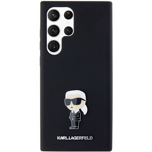 Etui Karl Lagerfeld KLHCS23LSMHKNPK Galaxy S23 Ultra S918 czarny/black Silicone Ikonik Metal Pin