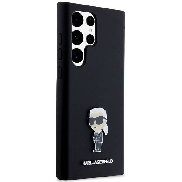 Etui Karl Lagerfeld KLHCS23LSMHKNPK Galaxy S23 Ultra S918 czarny/black Silicone Ikonik Metal Pin