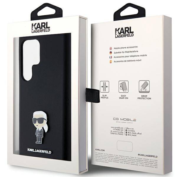 Etui Karl Lagerfeld KLHCS23LSMHKNPK Galaxy S23 Ultra S918 czarny/black Silicone Ikonik Metal Pin