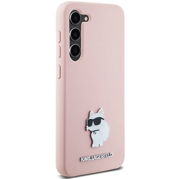 Etui Karl Lagerfeld KLHCS24SSMHCNPP S24 S921 różowy/pink Silicone Choupette Metal Pin