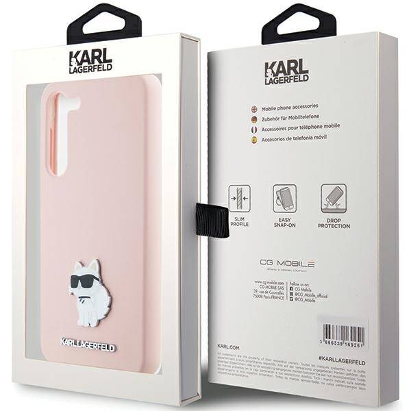 Etui Karl Lagerfeld KLHCS24SSMHCNPP S24 S921 różowy/pink Silicone Choupette Metal Pin