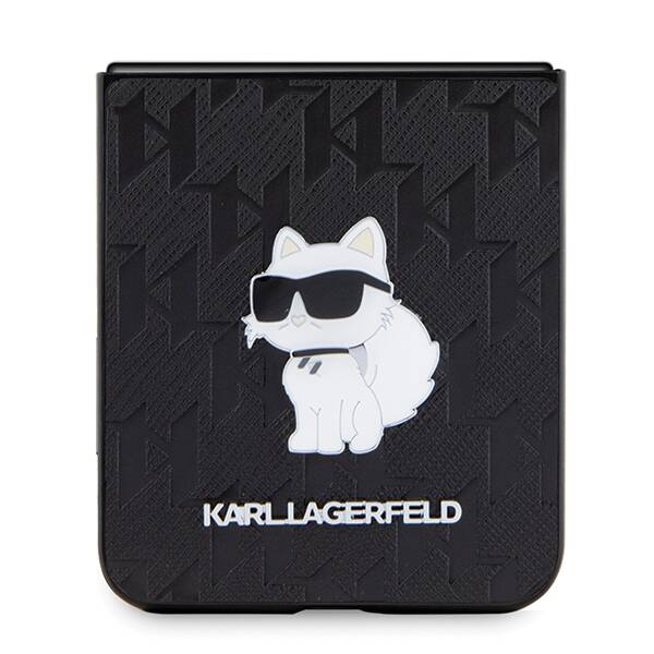 Etui Karl Lagerfeld KLHCZF5SAPCHNPK Samsung Galaxy Z Flip5 F731 hardcase czarny/black Saffiano Monogram Choupette Pin Case