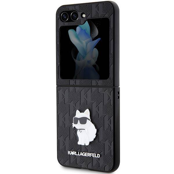 Etui Karl Lagerfeld KLHCZF5SAPCHNPK Samsung Galaxy Z Flip5 F731 hardcase czarny/black Saffiano Monogram Choupette Pin Case