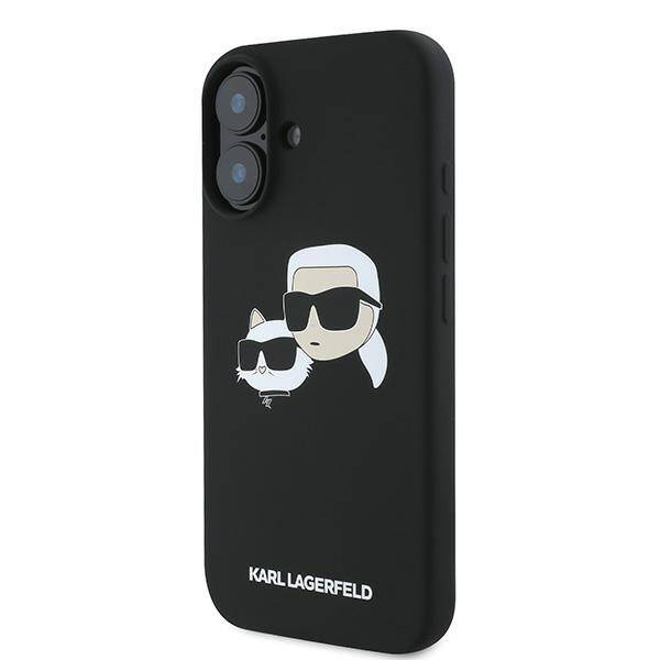 Etui Karl Lagerfeld KLHMP16MSKCHPPLK iPhone 16 Plus czarny/black HC MagSafe Sil Double Heads Print