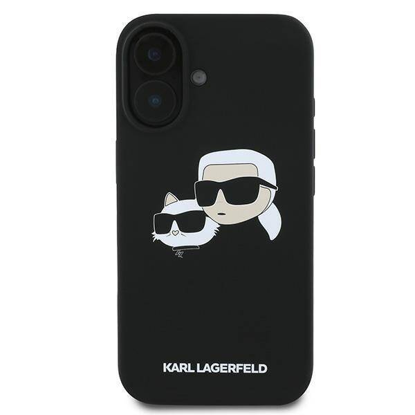 Etui Karl Lagerfeld KLHMP16MSKCHPPLK iPhone 16 Plus czarny/black HC MagSafe Sil Double Heads Print