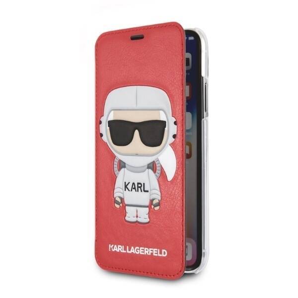 Etui Karl Lagerfeld Klflbkpxkscore iPhone X/ Xs Bookcase Czerwony/red Karl Space Cosmonaut Case