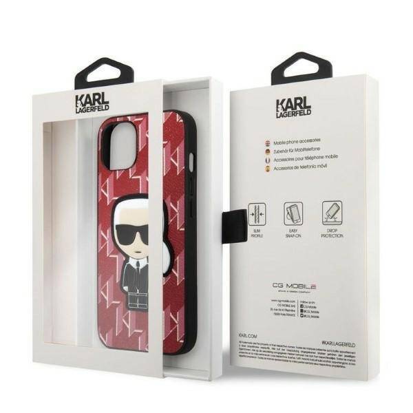 Etui Karl Lagerfeld Klhcp13mpmnikpi iPhone 13 6,1" Hardcase Czerwony/red Monogram Ikonik Patch Case