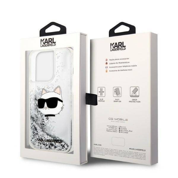 Etui Karl Lagerfeld Klhcp14llnchcs Iphone 14 Pro 6,1" Srebrny/silver Hardcase Glitter Choupette Head Case