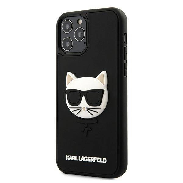 Etui Karl Lagerfeld iPhone 12 12 Pro 3D Rubber Choupette Czarny Case