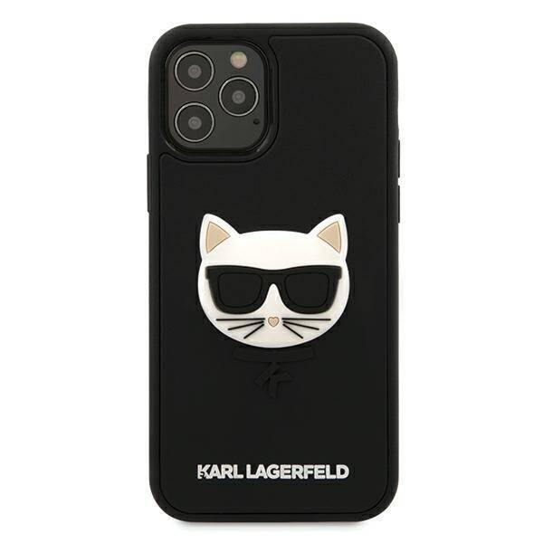 Etui Karl Lagerfeld iPhone 12 12 Pro 3D Rubber Choupette Czarny Case