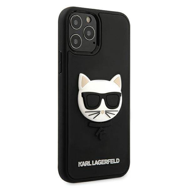 Etui Karl Lagerfeld iPhone 12 12 Pro 3D Rubber Choupette Czarny Case