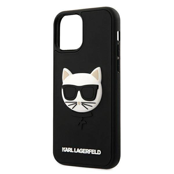 Etui Karl Lagerfeld iPhone 12 12 Pro 3D Rubber Choupette Czarny Case