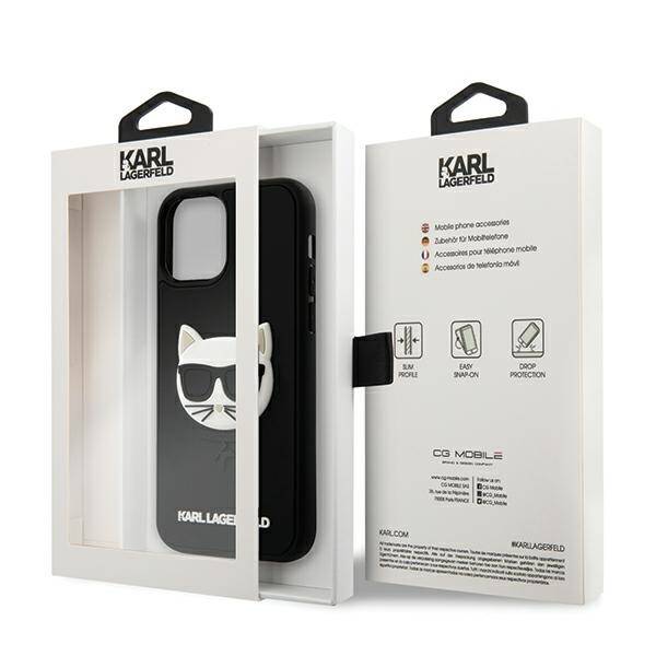 Etui Karl Lagerfeld iPhone 12 12 Pro 3D Rubber Choupette Czarny Case