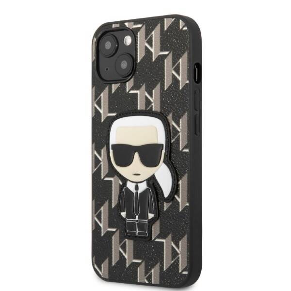 Etui Karl Lagerfeld iPhone 13 Mini 5,4" Hardcase Czarny/black Monogram Ikonik Patch Case