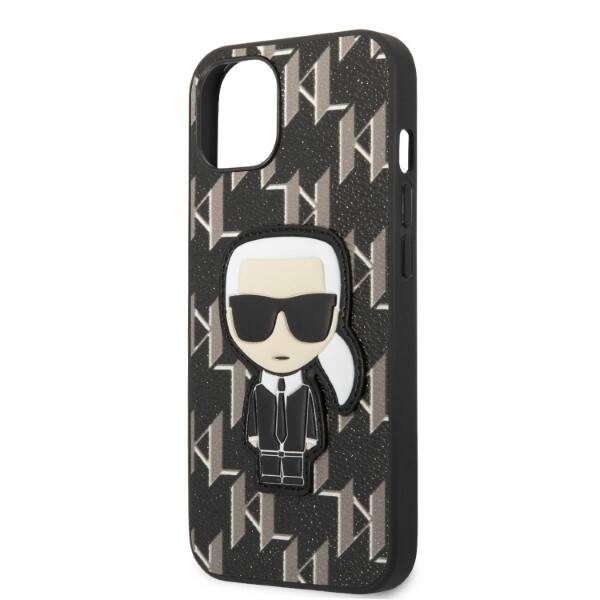 Etui Karl Lagerfeld iPhone 13 Mini 5,4" Hardcase Czarny/black Monogram Ikonik Patch Case