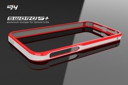 Etui LJY Sword 5+ iPhone 5 5S SE Aluminium Bumper Ramka RED