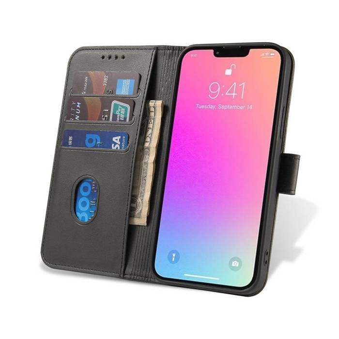 Etui Magnet Case etui Xiaomi Poco C40 pokrowiec z klapką portfel podstawka czarne Case