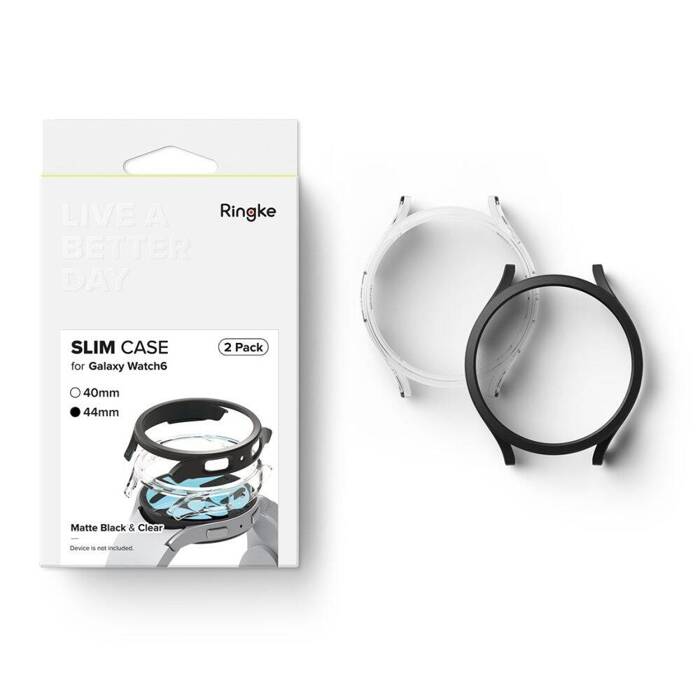 Etui Ringke Slim 2-pack Galaxy Watch 6 (44 Mm) Clear & Black Case