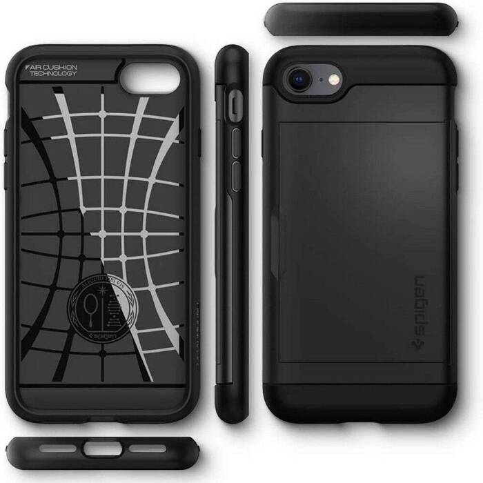 Etui SPIGEN Apple iPhone SE 2022 2020 7 8 Slim Armor Cs Black Czarne Case 