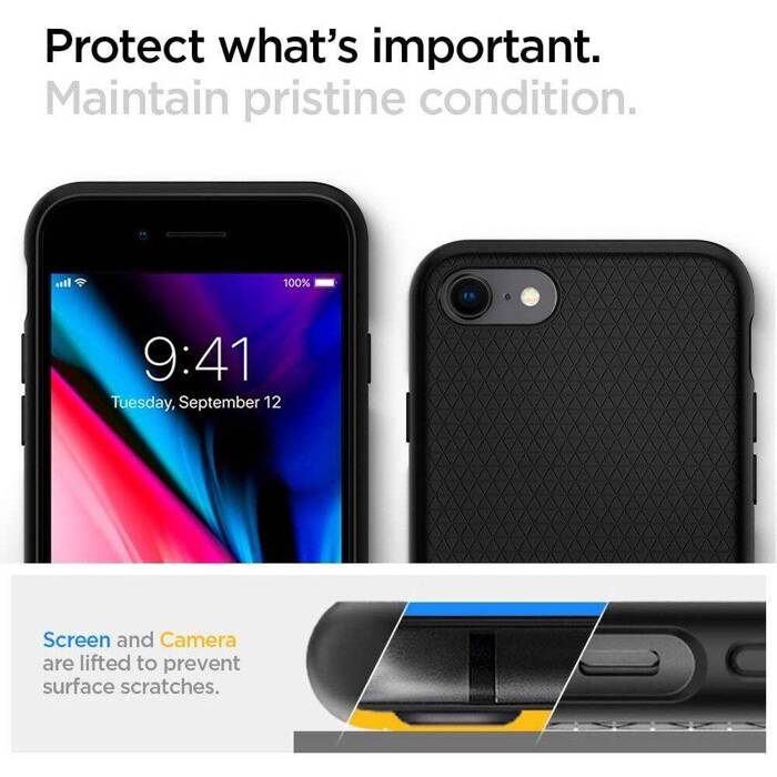 Etui SPIGEN Liquid Air Apple iPhone SE 2022 2020 7 8 Black Czarne Case