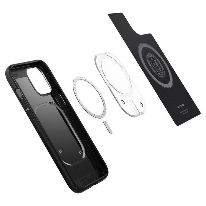 Etui SPIGEN Mag Armor iPhone 12 12 Pro Matte Black Czarne Case