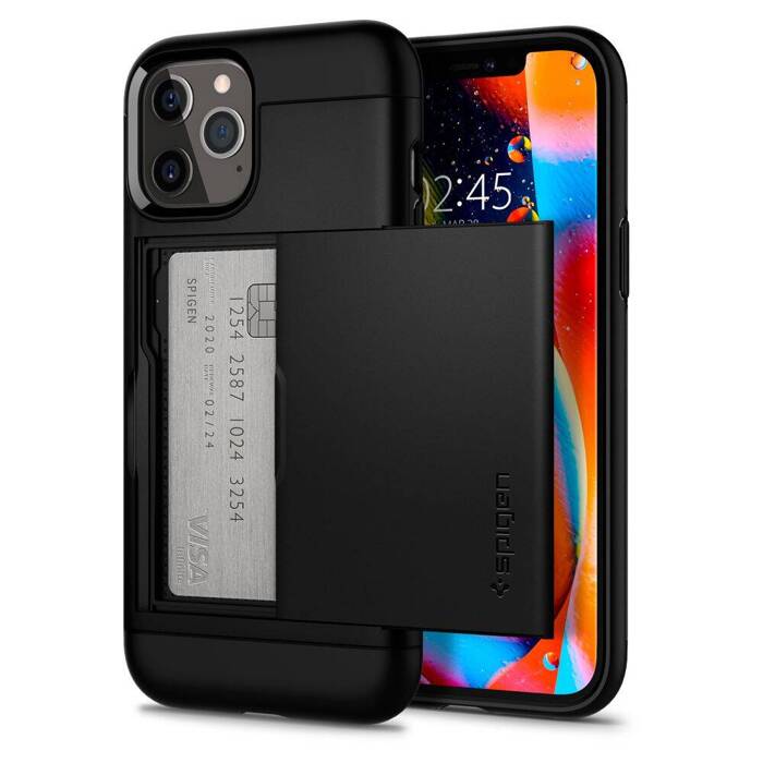 Etui SPIGEN Slim Armor Cs iPhone 12 12 Pro Black Czarne Case