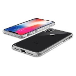 Etui SPIGEN Ultra Hybrid  Apple iPhone X Xs Przezroczyste Clear + Szkło SPIGEN Full Cover Case